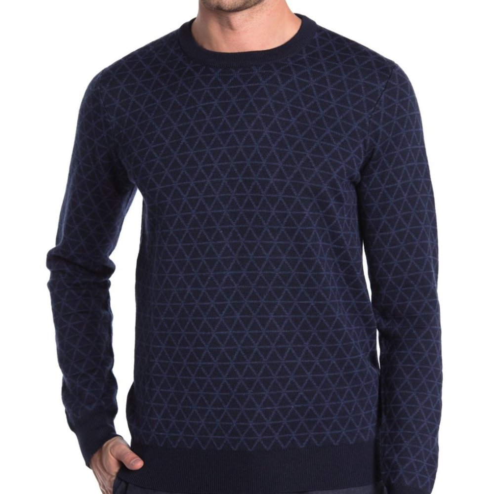 Toscano Crew Neck Printed Pullover Wool